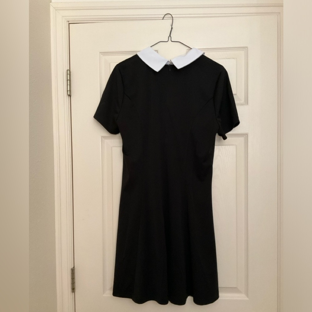Black Mini Dress, Peter Pan Collar, Lolita, Grunge, Mod, Goth, Wednesday Adams - Picture 9 of 10